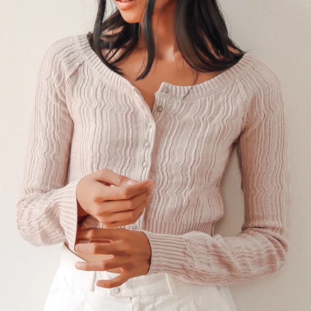 Free People Mimi Cardi Pink Small